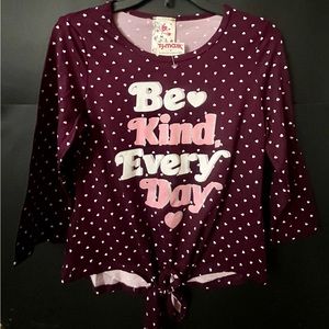 BNWT-Girls Sz 12 poly-blend waist tie shirt